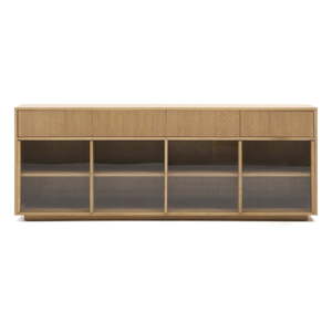 Vitrina u dekoru hrasta s kliznim vratima u prirodnoj boji 200x80x40 cm Helvine – Kave Home