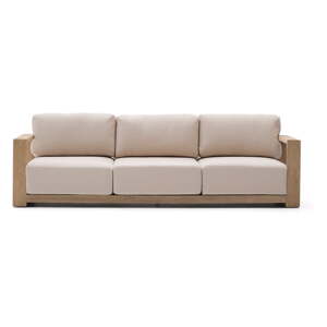 Bež/u svijetloj prirodnoj boji vrtna sofa od masivnog bagrema Ambra – Kave Home