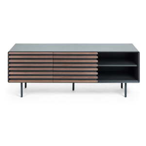 Crna TV komoda u dekoru oraha 162x58x45 cm Kesia – Kave Home