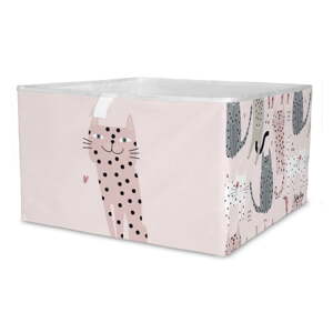 Svijetlo ružičasti tekstilni organizator za dječje igračke 32x32x20 cm Meow Meow – Butter Kings