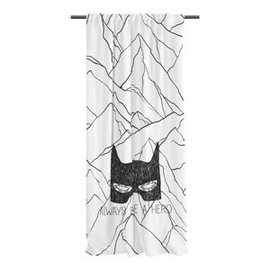Crno-bijela dječja zavjesa od pamučnog satena 110x170 cm Be a Hero – Butter Kings