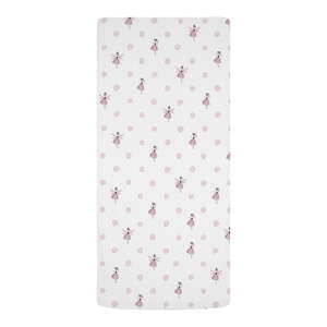 Bijela/ružičasta dječja plahta s gumom za krevet za jednu osobu od pamučnog satena 90x200 cm Pink Girl – Butter Kings