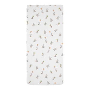 Bijela dječja plahta s gumom za krevet za jednu osobu od pamučnog satena 90x200 cm Hugging Bunnies – Butter Kings