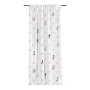 Bijela/ružičasta dječja zavjesa od pamučnog satena 110x250 cm Pink Girl – Butter Kings