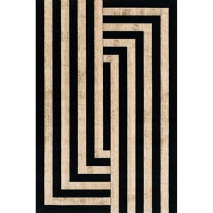 Crni/bež vunen tepih 133x190 cm Agnus Art Deco II – Agnella