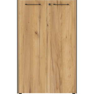 Antracitno sivi/u prirodnoj boji ormarić u dekoru hrasta sa zaključavanjem 75x120x40 cm Podium – Germania