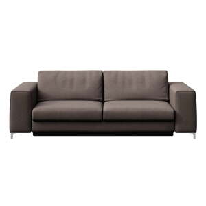 Smeđe-siva baršunasti sklopiva sofa 256 cm Rene – Rodier