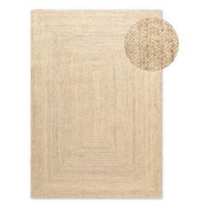 Obostrani/ručno rađen juten tepih u svijetloj prirodnoj boji 60x90 cm Sharmila Natural White – Hanse Home