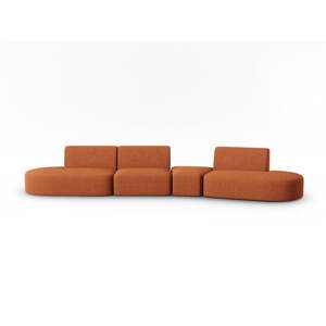 Sofa od šenila boja terakote s desnim kutom 428 cm Paolo – Milo Casa
