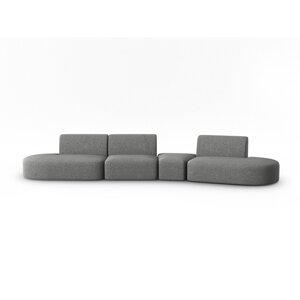 Siva sofa od šenila s desnim kutom 428 cm Paolo – Milo Casa