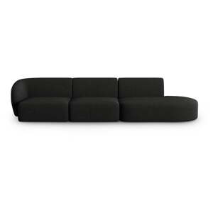 Crna sofa od šenila s lijevim kutom 311 cm Paolo – Milo Casa