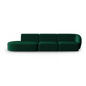 Zelena baršunasti sofa s desnim kutom 311 cm Paolo – Milo Casa