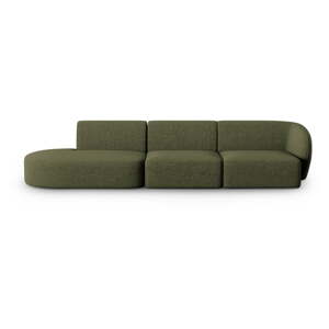 Zelena sofa od šenila s desnim kutom 311 cm Paolo – Milo Casa