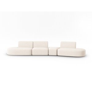 Bež sofa od šenila s desnim kutom 428 cm Paolo – Milo Casa
