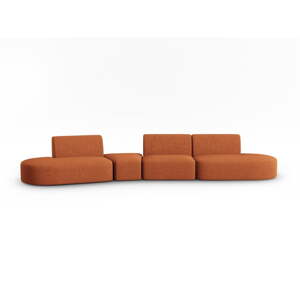 Sofa od šenila boja terakote s lijevim kutom 428 cm Paolo – Milo Casa