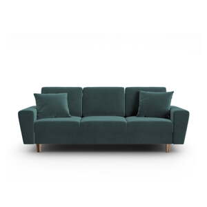 Petrolej zelena baršunasti sklopiva/s prostorom za odlaganje sofa 235 cm Kyoto – Cosmopolitan Design