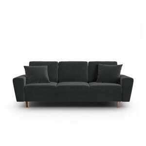 Tamno siva baršunasti sklopiva/s prostorom za odlaganje sofa 235 cm Kyoto – Cosmopolitan Design