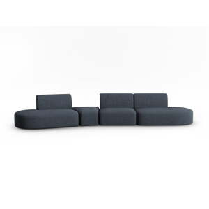 Plava sofa od šenila s lijevim kutom 428 cm Paolo – Milo Casa