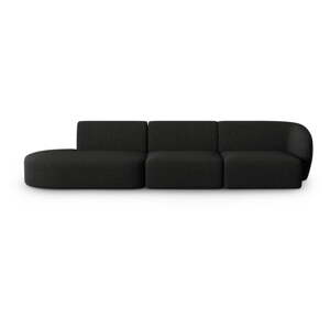 Crna sofa od šenila s desnim kutom 311 cm Paolo – Milo Casa