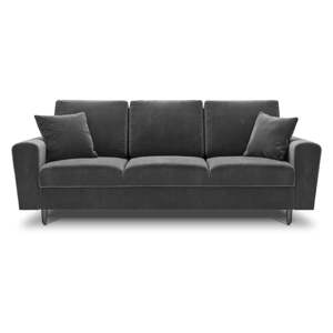 Svijetlo siva baršunasti sklopiva/s prostorom za odlaganje sofa 235 cm Kyoto – Cosmopolitan Design