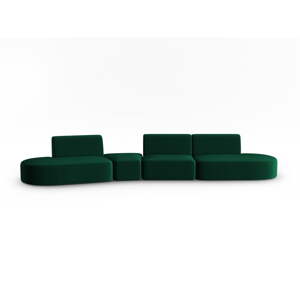 Zelena baršunasti sofa s lijevim kutom 428 cm Paolo – Milo Casa