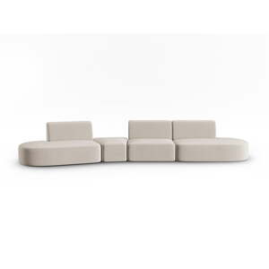 Bež baršunasti sofa s lijevim kutom 428 cm Paolo – Milo Casa