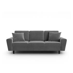 Svijetlo siva baršunasti sklopiva/s prostorom za odlaganje sofa 235 cm Kyoto – Cosmopolitan Design