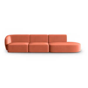 Ružičasta baršunasti sofa s lijevim kutom 311 cm Paolo – Milo Casa