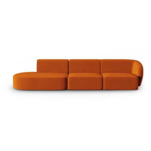 Baršunasti sofa boja terakote s desnim kutom 311 cm Paolo – Milo Casa