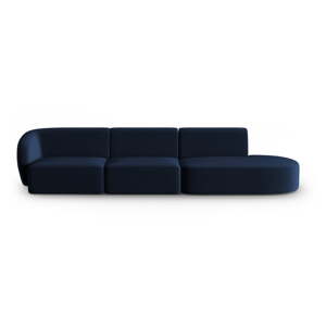 Plava baršunasti sofa s lijevim kutom 311 cm Paolo – Milo Casa