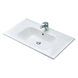 Bijeli umivaonik bez slavine od mineralnog kompozita 2x46 cm Quickset 393 – Pelipal