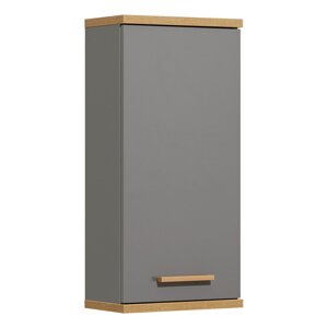 Sivi zidni kupaonski ormarić u dekoru hrasta 35,5x74,5 cm Quickset 924 – Pelipal