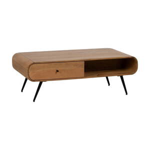 Stolić za kavu od masivne indijske lipe u prirodnoj boji 60x120 cm Mahón – Ixia