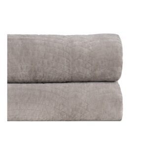 Sivi prošiven prekrivač od samta 180x260 cm – Ixia