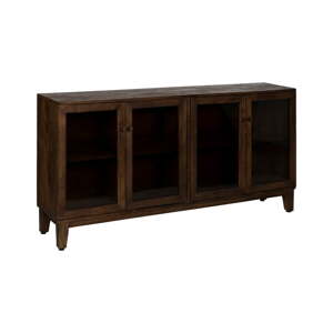Smeđa vitrina od masivnog manga 180x87x35 cm Ravi – Ixia