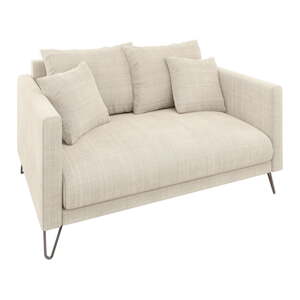 Krem sofa od šenila 140 cm Freya – Ropez