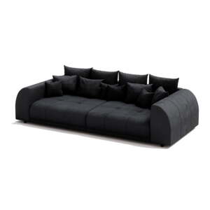 Crna sklopiva sofa od samta 310 cm Vanessa – Ropez