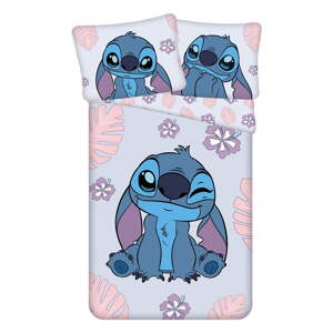 Plava/ljubičasta pamučna dječja posteljina za krevet za jednu osobu 140x200 cm Lilo and Stitch "Cute" – Jerry Fabrics