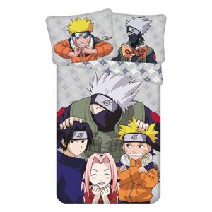 Pamučna dječja posteljina za krevet za jednu osobu 140x200 cm Naruto "Grey" – Jerry Fabrics