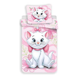 Ružičasta pamučna dječja posteljina za krevet za jednu osobu 140x200 cm Marie Cat "Pink" – Jerry Fabrics