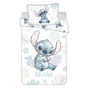 Bijela pamučna dječja posteljina za dječji krevetić 100x135 cm Lilo and Stitch "Ohana White" – Jerry Fabrics