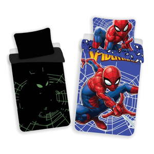 Crvena/plava pamučna dječja posteljina sa svjetlećim efektom za krevet za jednu osobu 140x200 cm Spider-man – Jerry Fabrics