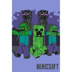 Deka za bebe od flisa 100x150 cm Minecraft "Mobs coming for you" – Jerry Fabrics