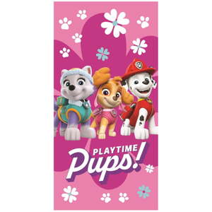 Ružičasti pamučan dječji ručnik 70x140 cm Paw Patrol – Jerry Fabrics