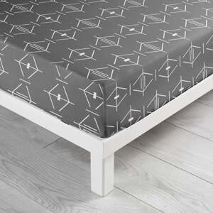 Tamno siva pamučna plahta s gumom 140x190 cm Aristide – douceur d'intérieur