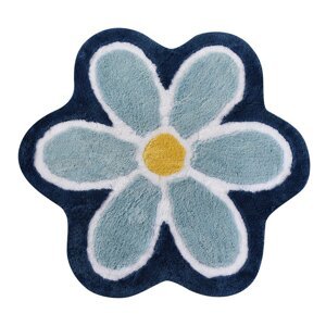 Plava kupaonska prostirka ø 90 cm Flower – Foutastic