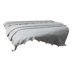 Sivi prekrivač od flisa 200x220 cm Pom Pom – Mijolnir