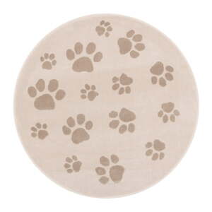 Bež dječji tepih ø133 cm Paws Light Beige – FD