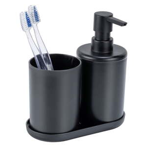 Crni plastičan set pribora za kupaonicu Fano – Allstar