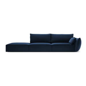 Tamno plava baršunasta sofa s desnim kutom 264 cm Vanda – Mazzini Sofas